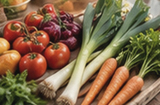 Tomates, poireaux et carottes