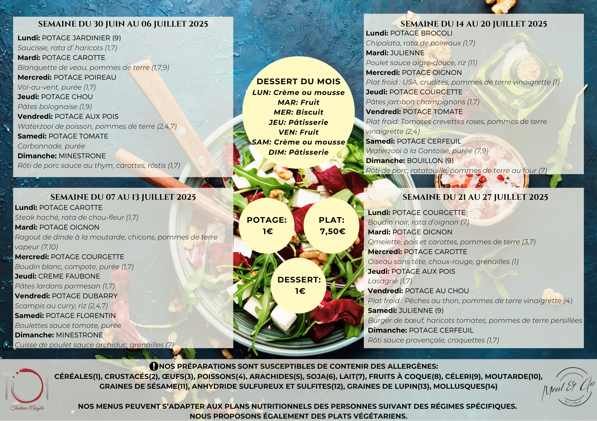 MENU JUILLET SITE Menu Meal and Go