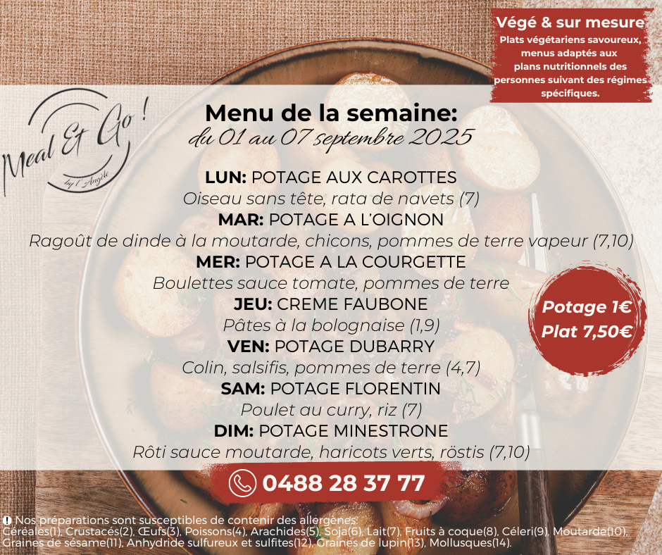 Menu semaine 2.09 Facebook