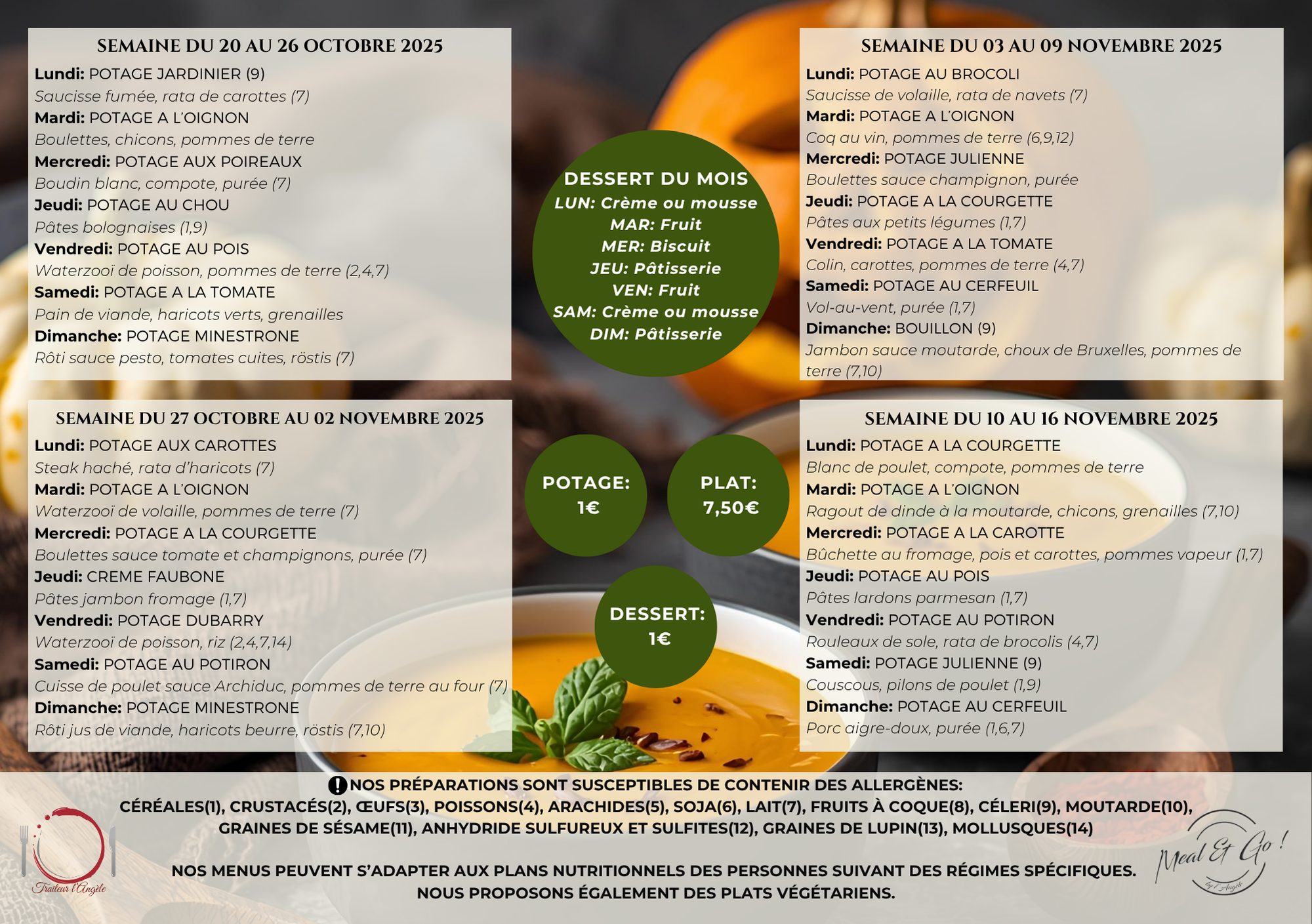 Menu Meal and Go